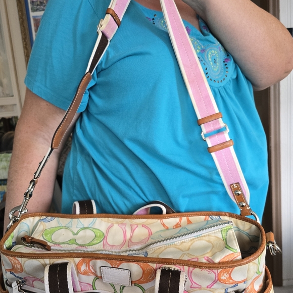 Coach Vintage 2006 Rare Scribble Multi-colored Multibaby Tote/Crossbo. Bag 10676 - Picture 3 of 16